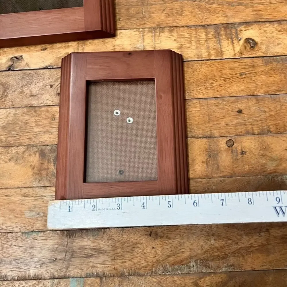 Rare Woods Picture Frames Set of 2 Portrait Free Standing Brown Wood